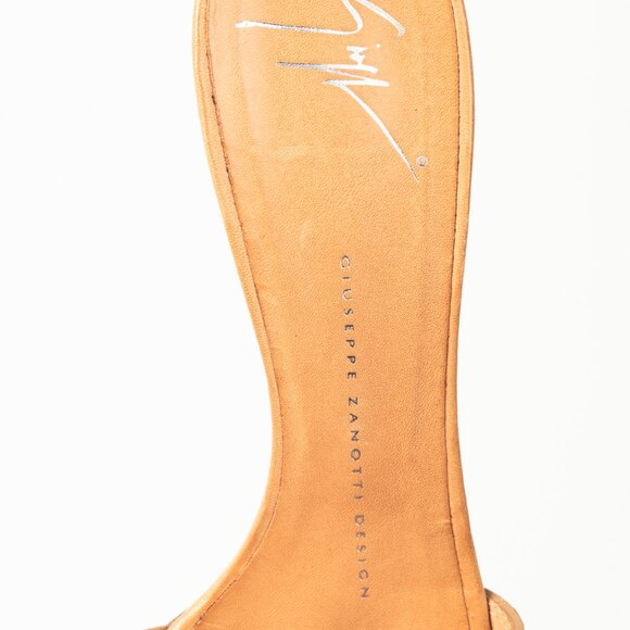 Giuseppe Zanotti Camel Leather Buckled Mule Sandals - Picture 10 of 11